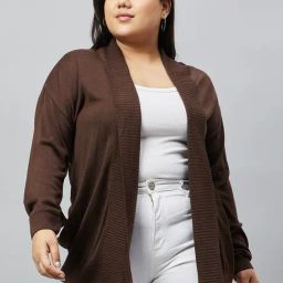 Club York Brown Plus Size Shrug-26