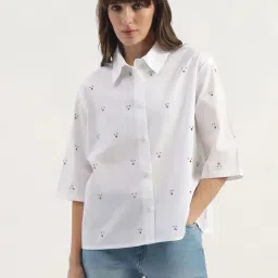United Colors Of Benetton White Cotton Regular Fit Embellished Shirt-picture-27