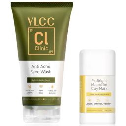 VLCC Clinic Anti Acne Face Wash & ProBright Macrofilm Clay Mask Combo-image-57