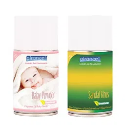 Airance 250 ml Each Baby Powder & Sandal Khus Spray Air Freshener Automatic Spray (Pack of 2)-image-105