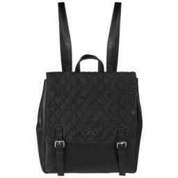 Metro Black Synthetic Quilted Backpack-image-16