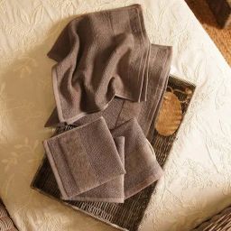 Pure Home and Living Chocolate Brown Cotton Sheared Face Towels - Set of 8-42