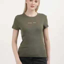 TOMMY HILFIGER Army Green Cotton Logo Print T-Shirt-image-16