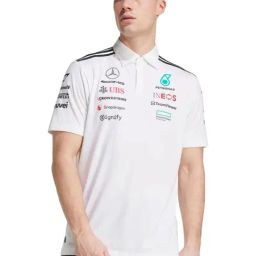 Adidas White Motorsport MER TM WM Polo T-Shirt-13