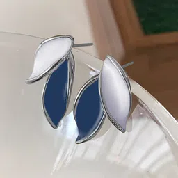 Krelin Silver Plated Leaf Shaped Studs-picture-49