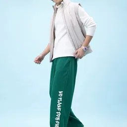 glitchez Men Laidback Vibes Typography Print Relaxed Fit Track Pants-image-30
