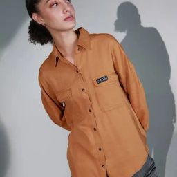 Hubberholme Brown Oversized Shirt-image-10