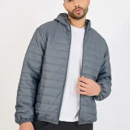 Styli Grey Polyester Hooded Printed Jackets-image-36