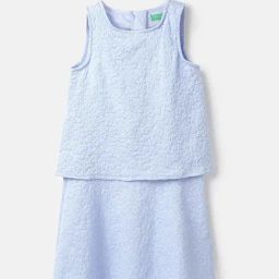 United Colors of Benetton Girls Blue Textured Dress-image-54