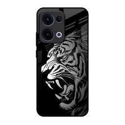 QRIOH Midnight Roar Quirky Printed Oppo Reno13 5G Glass Back Case Mobile Accessories-image-91