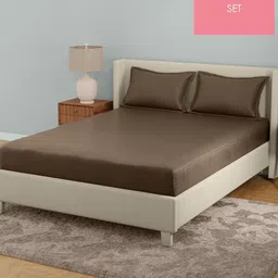 STELLAR HOME Prism Brown Striped Cotton Fitted 210 TC King Bedsheet Set 2.54 M X 2.74 M-picture-23