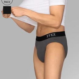 XYXX Charcoal & Black Cotton Briefs - Pack of 2-picture-18