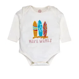THE COTTON BABY Kids White Cotton Printed Romper-picture-35