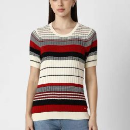 Van Heusen Beige Striped Top-image-48