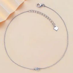 925 Silver 0.5 Carat American Diamond Adjustable Solitaire Anklet for Women & Girls-image-77
