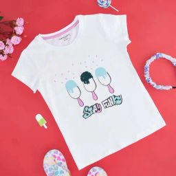 Pantaloons Junior Kids Bright White Cotton Regular Fit Top-image-72
