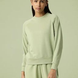 RAREISM Green Cotton Blend Solid Long Sleeves Sweatshirt-picture-14