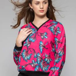 SHAYE Pink Polyester Regular fit Print Sweatshirts-image-100
