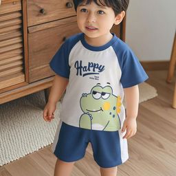 INCLUD Boys Dinosaur Printed Round Neck T-shirt With Shorts-image-31
