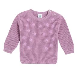 Miniklub Girls Lavender Knit Embroidered Regular Fit Sweater-picture-33