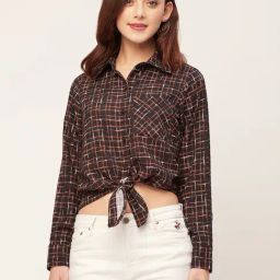 Moomaya Black Checks Shirt-image-48
