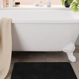 Bichauna Black Textured 1300 GSM Anti Skid Bath Rugs-picture-24