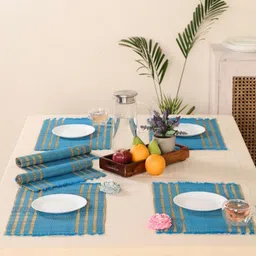 Peepul Tree Blue & Beige  6 Pieces Rectangular Table Placemats-image-96
