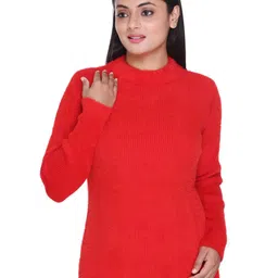 WOOL 4U Women Solid Ribbed Woollen Pullover-image-35