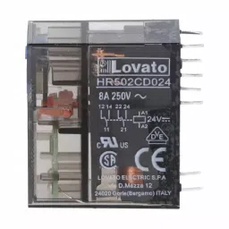 Lovato PCB Mount Non-Latching Relay, 24 V DC Coil, 8A Switching Current, DPDT, HR502CD024 image 5