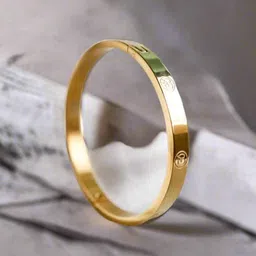 The Roadster Lifestyle Co Men Gold-Plated Temple Kada Bracelet-image-56