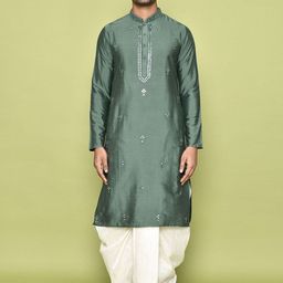 Arihant Rai Sinha Men Embroidered Regular Kurta with Dhoti Pants-picture-12