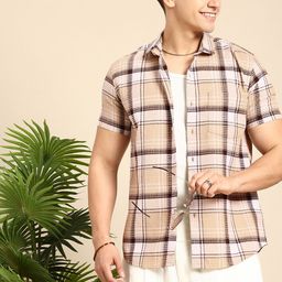 Mast & Harbour Men Slim Fit Checked Casual Shirt-image-35