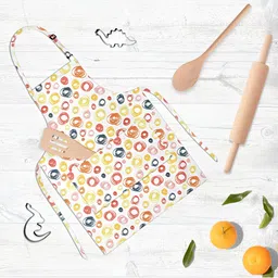 ArtzFolio White & Yellow Printed Cotton Aprons-3