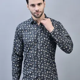 CODE OF HONOUR Men Comfort Floral Opaque Printed Casual Shirt-image-8