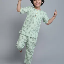 Little Clothings Girls Animal Printed Organic Cotton Night Suit-picture-47