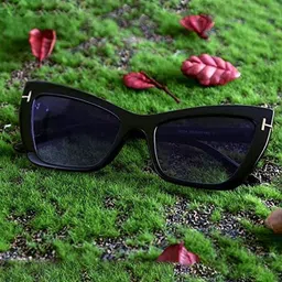 LEGEND EYEWEAR Unisex Purple Lens & Black Cateye Sunglasses with-image-45