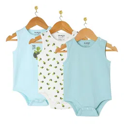 Nuego Infants Boys Pack of 3 Printed PureCottonBodysuit-image-3