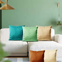 ArtzFolio Multicoloured Set of 5 Velvet Square Cushion Covers-image-101