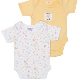 Mi Arcus  Cotton Half Sleeves Gemini Onesie Pack of 2 Multi-picture-39