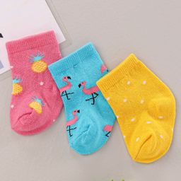 Cute Walk by Babyhug Ankle Length Antibacterial Socks Printed Pack Of 3 - Multicolour-image-38