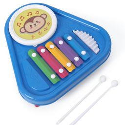 Prime Drum & Xylophone 3 in 1 Band Set Monkey Print - Blue-image-18
