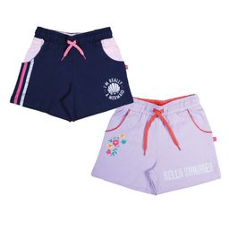 3PIN Pack Of 2 Floral & Hello Summer Text Printed Shorts - Navy Blue & Lavender-image-73