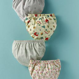 Ben Benny Interlock Knit Bloomers With Floral Print Pack of 4 - White & Grey-picture-4