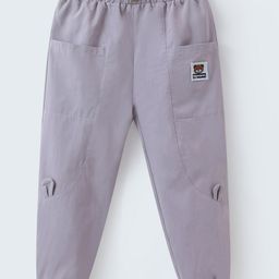 Mark & Mia Cotton Full Length Cut & Sew Trouser with Bear Patch - Grey-image-35