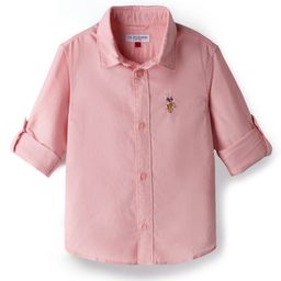 US Polo Assn Cotton Woven Full Sleeves Solid Colour Shirt - Pink-picture-20