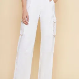 PUELLA Women Loose Fit High-Rise Easy Wash Cargos Trousers-picture-2