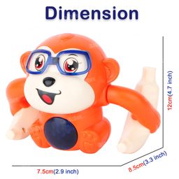 Fiddlerz Tumbling Dancing Monkey Toy for Kids Wearing Glasses Baby with Lights Sound Voice and Touch Sensor Activated (Multicolor) image 3
