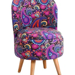 Shadowkart Set Of 2 Purple & Blue Printed Wooden Pouffes Sitting Ottomans image 5