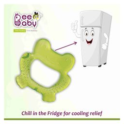 BeeBaby Frog Shape Teethers for 6 to 12  Months BPA Free Cooling Water Filled Baby Teether Soft Teething Toy for Babies with Carry Case Soothes Gums and Easy to Grip (6 Months+) (Frog - Green) image 4