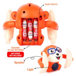 Fiddlerz Tumbling Dancing Monkey Toy for Kids Wearing Glasses Baby with Lights Sound Voice and Touch Sensor Activated (Multicolor) image 4